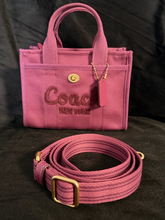 Coach Handbags - Coach Raspberry Pink Canvas Mini Tote with Detachable Strap
